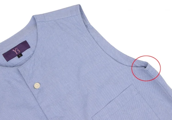 ワイズY's ニットボレロアンサンブルノースリーブシャツ 水色紺1 K-133384_015