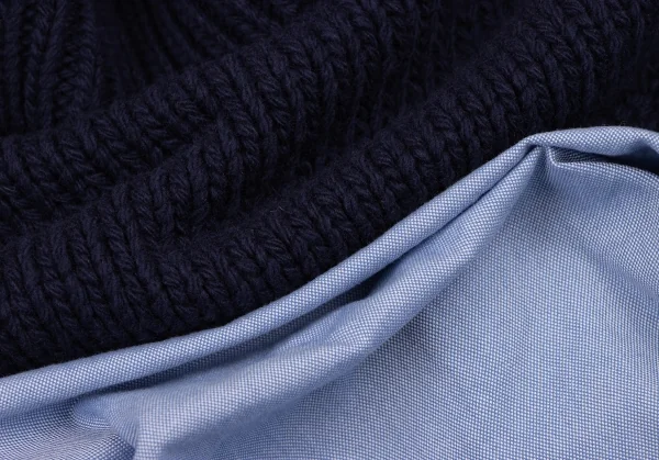 ワイズY's ニットボレロアンサンブルノースリーブシャツ 水色紺1 K-133384_018