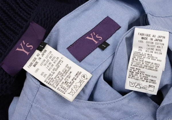 ワイズY's ニットボレロアンサンブルノースリーブシャツ 水色紺1 K-133384_019