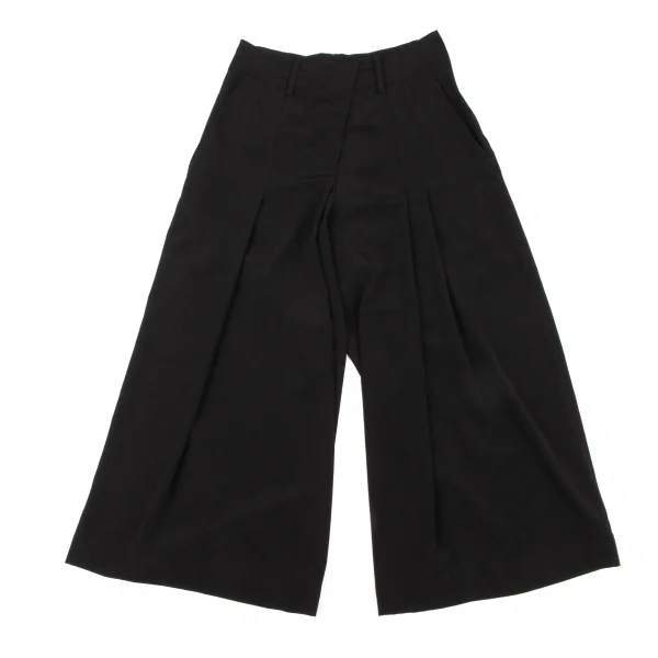 Y's Polyester Blended Wide Pants Black 2 K-133385_001