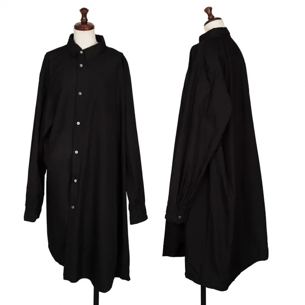 BLACK COMME des GARCONS Cotton Asymmetry Long Shirt Black XL K-133388_001