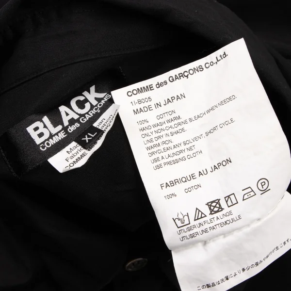 BLACK COMME des GARCONS Cotton Asymmetry Long Shirt K-133388_016