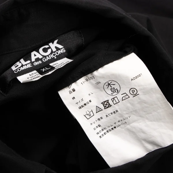 BLACK COMME des GARCONS Cotton Asymmetry Long Shirt K-133388_017
