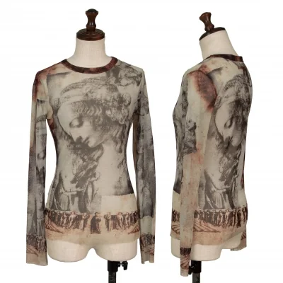 Jean-Paul GAULTIER FEMME Printed Mesh Long Sleeve T Shirt