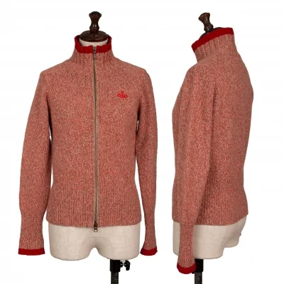 Vivienne Westwood Red Label Orb Embroidery Zip-up Knit Sweater