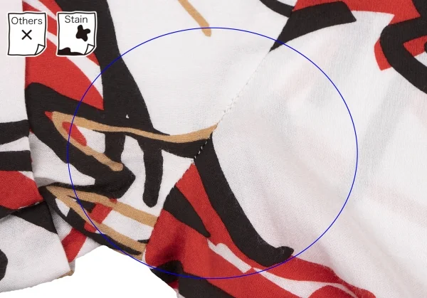 ヴィヴィアンウエストウッド レッドレーベルVivienne Westwood Red Label コットン総柄ネックギャザーデザインシャツ 白黒赤ベージュ1 K-133416_004