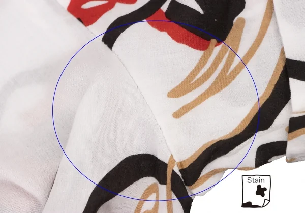 ヴィヴィアンウエストウッド レッドレーベルVivienne Westwood Red Label コットン総柄ネックギャザーデザインシャツ 白黒赤ベージュ1 K-133416_005