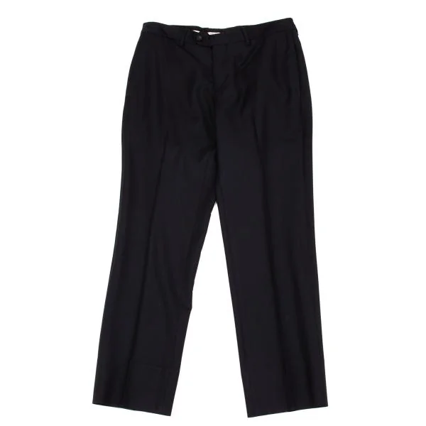 エンポリオアルマーニEMPORIO ARMANI 光沢ウールテーパードスラックス 紺46 K-133437_001