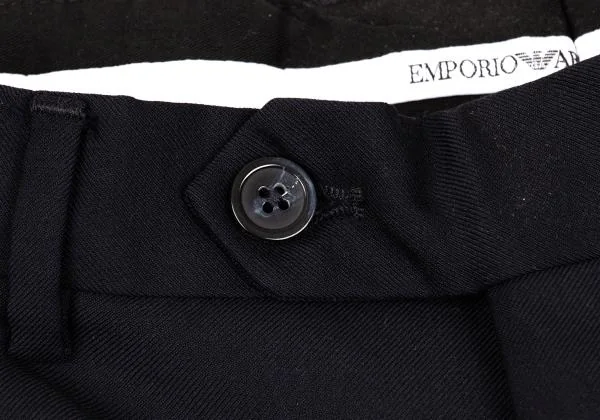 エンポリオアルマーニEMPORIO ARMANI 光沢ウールテーパードスラックス 紺46 K-133437_003