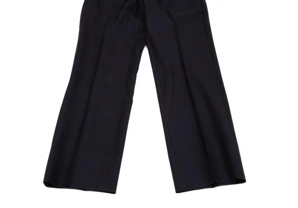 エンポリオアルマーニEMPORIO ARMANI 光沢ウールテーパードスラックス 紺46 K-133437_006