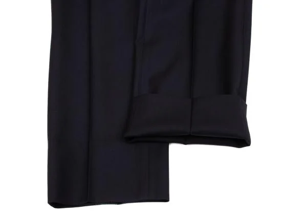 エンポリオアルマーニEMPORIO ARMANI 光沢ウールテーパードスラックス 紺46 K-133437_007