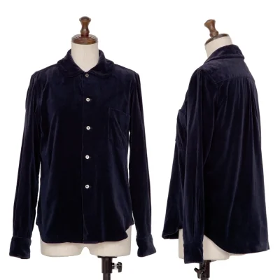 COMME des GARCONS Round Collar Velor Long Sleeve Shirt