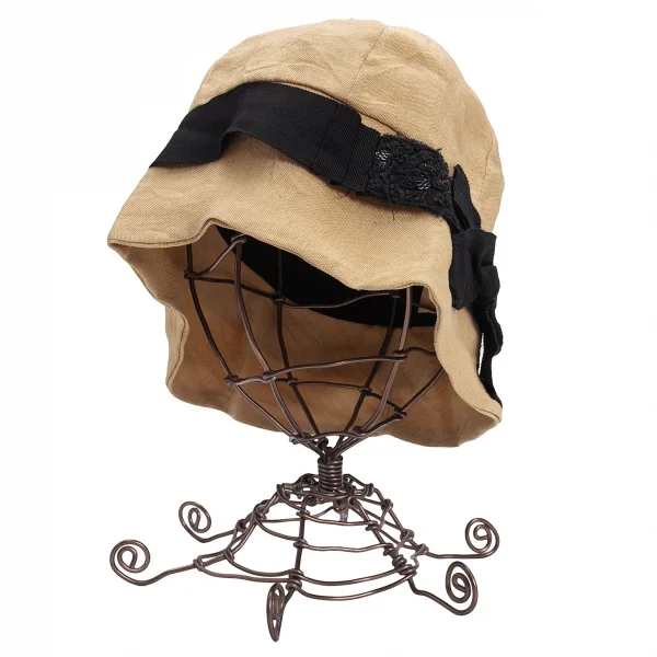 CA4LA Ribbon Design Silk Bucket Hat Beige  K-133479_001