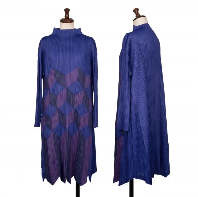 PLEATS PLEASE Patchwork High Neck Dress
