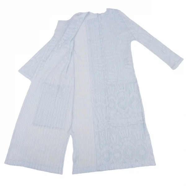 PLEATS PLEASE Mesh Lace Buttonless Long Cardigan K-133531_012