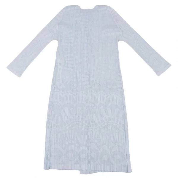 PLEATS PLEASE Mesh Lace Buttonless Long Cardigan K-133531_015