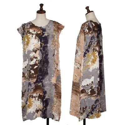 ISSEY MIYAKE Panint Crush Wrinkle Printed Dress