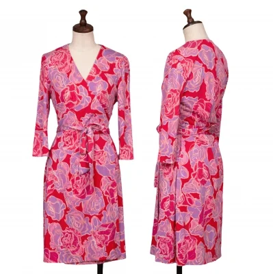 DIANE VON FURSTENBERG Silk Floral Printed Wrap Dress