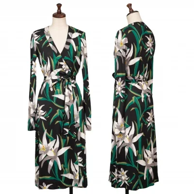DIANE VON FURSTENBERG Silk Floral Printed Wrap Dress