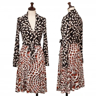DIANE VON FURSTENBERG Silk Switching Wrap Dress