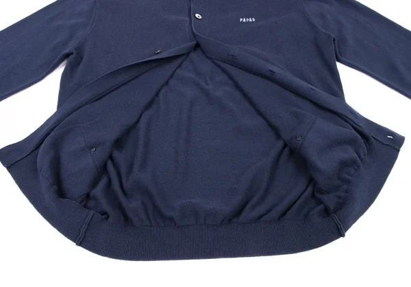 Papas Linen Blend Cotton One Point Logo Embroidery Cardigan K-133624_012