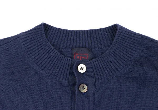 Papas Linen Blend Cotton One Point Logo Embroidery Cardigan K-133624_003