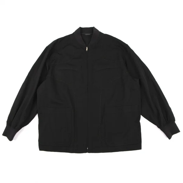 COMME des GARCONS HOMME Wool Gabardine Stitch Zip Blouson Black M-L K-133634_001