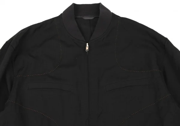 COMME des GARCONS HOMME Wool Gabardine Stitch Zip Blouson K-133634_002