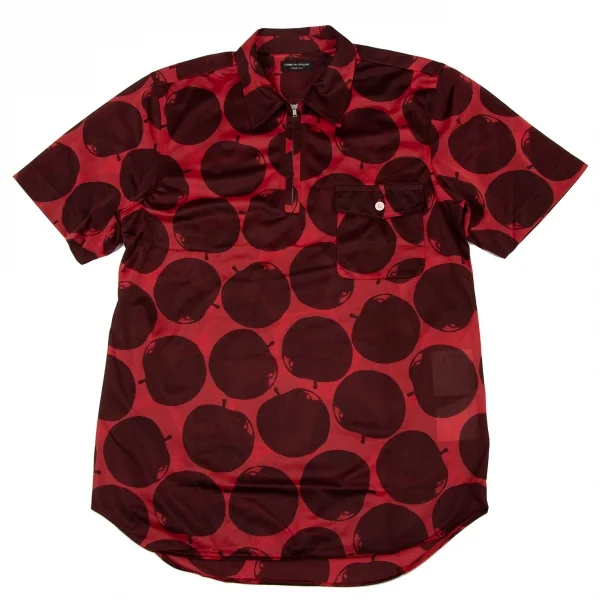 COMME des GARCONS HOMME PLUS Apple Print Short Sleeve Shirt Red S-M K-133650_001
