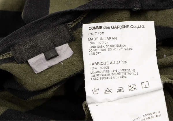 COMME des GARCONS HOMME PLUS Message Print Striped T Shirt K-133651_012