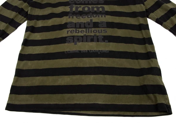 COMME des GARCONS HOMME PLUS Message Print Striped T Shirt K-133651_007