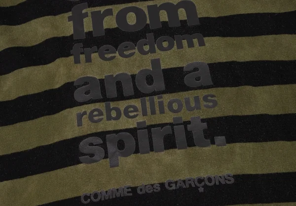 COMME des GARCONS HOMME PLUS Message Print Striped T Shirt K-133651_008