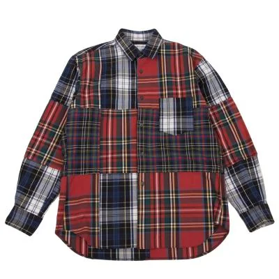 COMME des GARCONS SHIRT Check Patchwork Long Sleeve Shirt