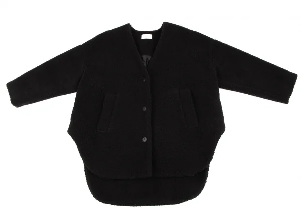 LE PHIL Collarless Round Hem Boa Jacket K-133720_002
