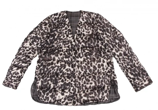 JNBY Leopard Lining Check Reversible Down Jacket K-133722_013