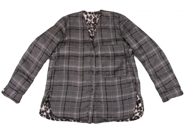 JNBY Leopard Lining Check Reversible Down Jacket K-133722_003