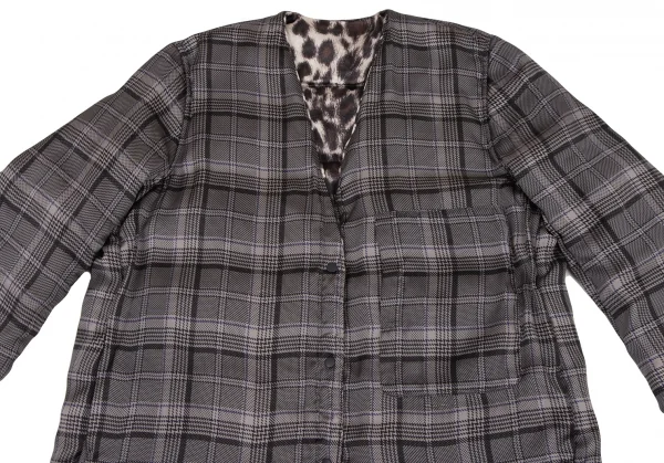 JNBY Leopard Lining Check Reversible Down Jacket K-133722_004