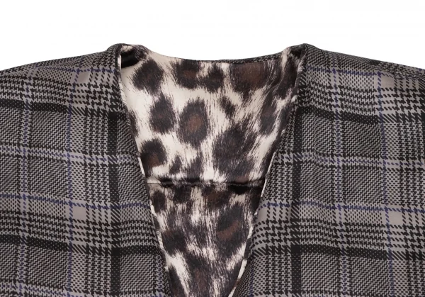 JNBY Leopard Lining Check Reversible Down Jacket K-133722_005