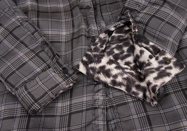 JNBY Leopard Lining Check Reversible Down Jacket K-133722_009