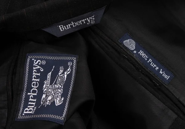 バーバリーズBurberrys' ウールピンストライプセットアップスーツ 黒M位 K-133726_020