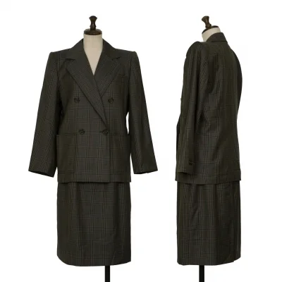 Yves Saint Laurent Check Jacket & Skirt
