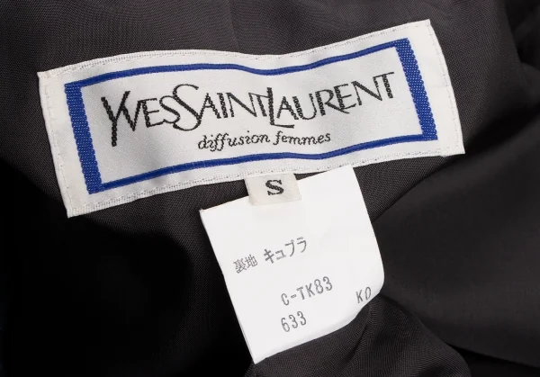 イヴサンローランYves Saint Laurent オーバーチェックダブルジャケット 青黒緑S K-133813_018