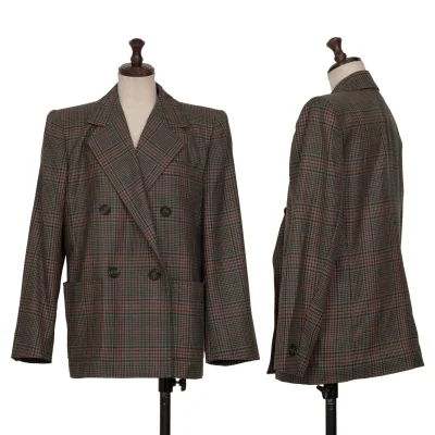 Yves Saint Laurent Wool Check Double Jacket