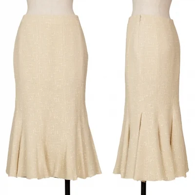 Salvatore Ferragamo Nep Tweed Hem Frill Skirt