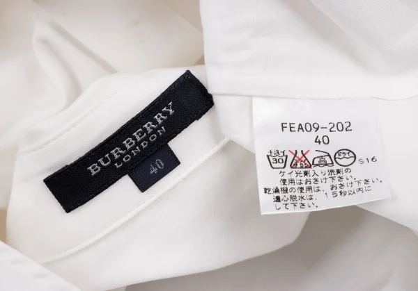 バーバリーロンドンBURBERRY LONDON コットンカフスポイント刺繍長袖シャツ 白40 K-133872_016