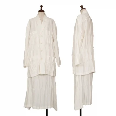 ISSEY MIYAKE Wrinkle Pleated Shirt Jacket & Skirt