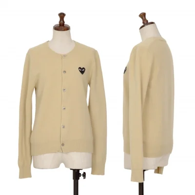 PLAY COMME des GARCONS Heart Patch Wool Knit Cardigan