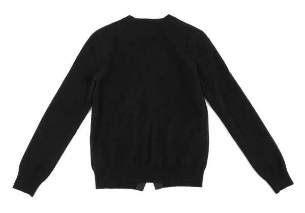 プレイ コムデギャルソンPLAY COMME des GARCONSハートワッペンウールニットカーディガン 黒M K-133917_011