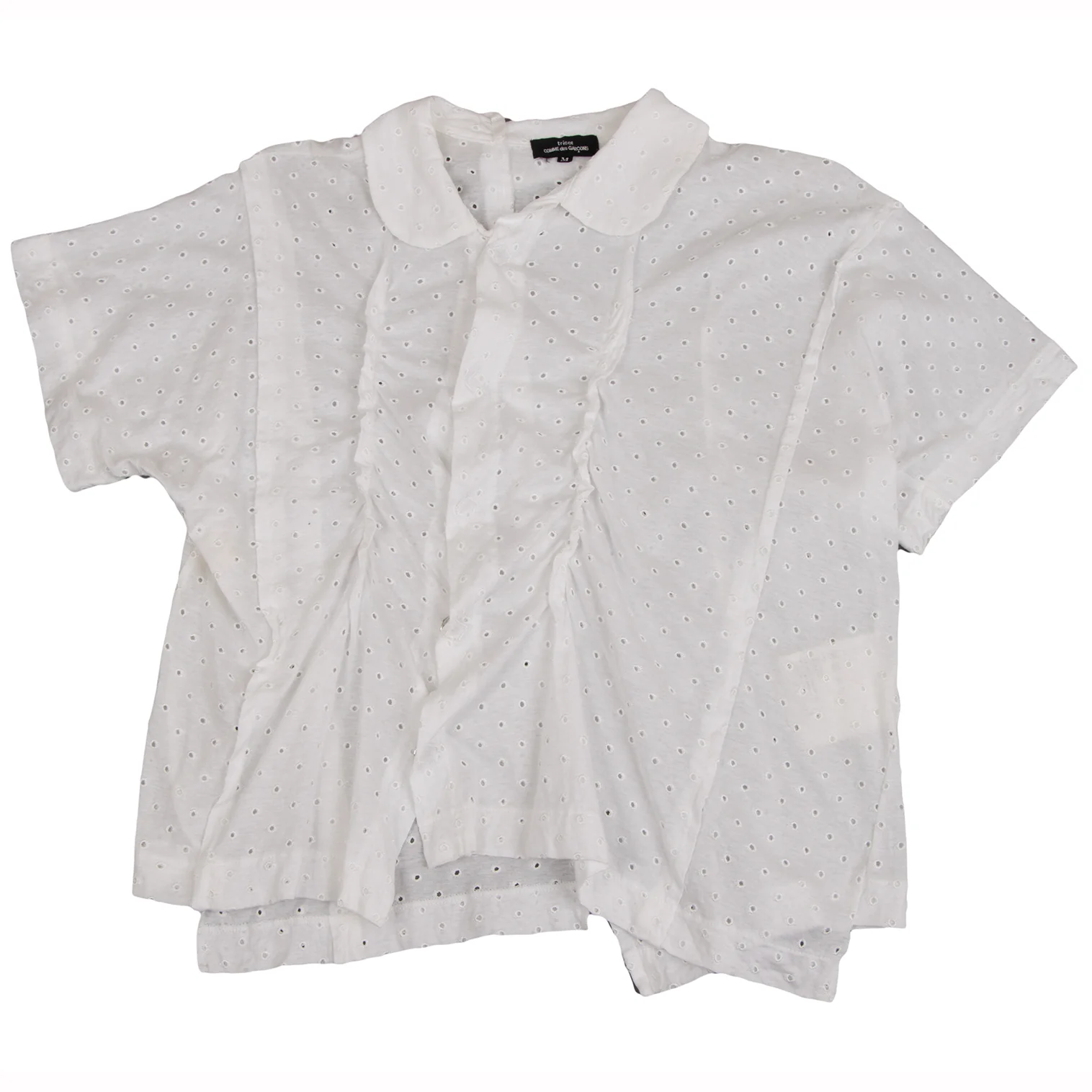 トリココムデギャルソンtricot COMME des GARCONS タックデザインホール天竺ブラウス オフM 【レディース】 トリココムデギャルソンtricot COMME des GARCONSタックデザイン