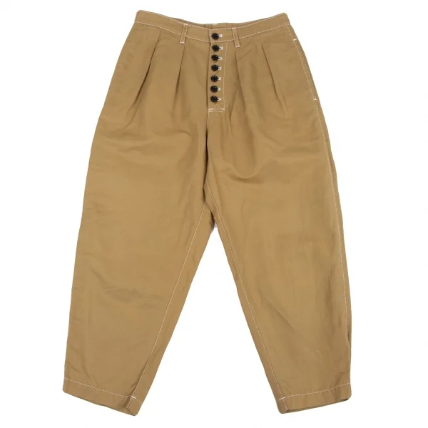 tricot COMME des GARCONS Cotton Linen Button Design Pants Camel M K-133932_001
